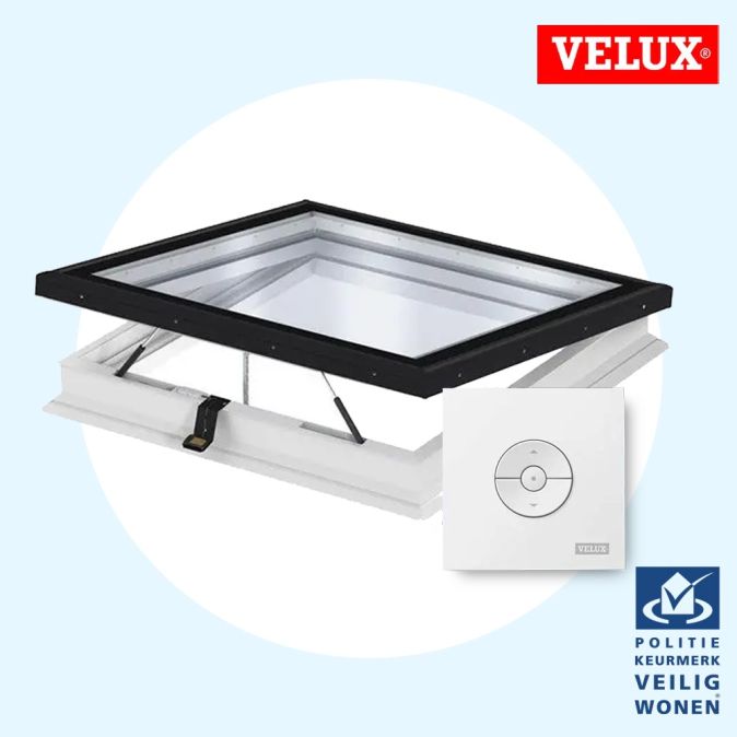 Velux Vlak Glas Lichtkoepel elektrisch ISD 2093 CVU